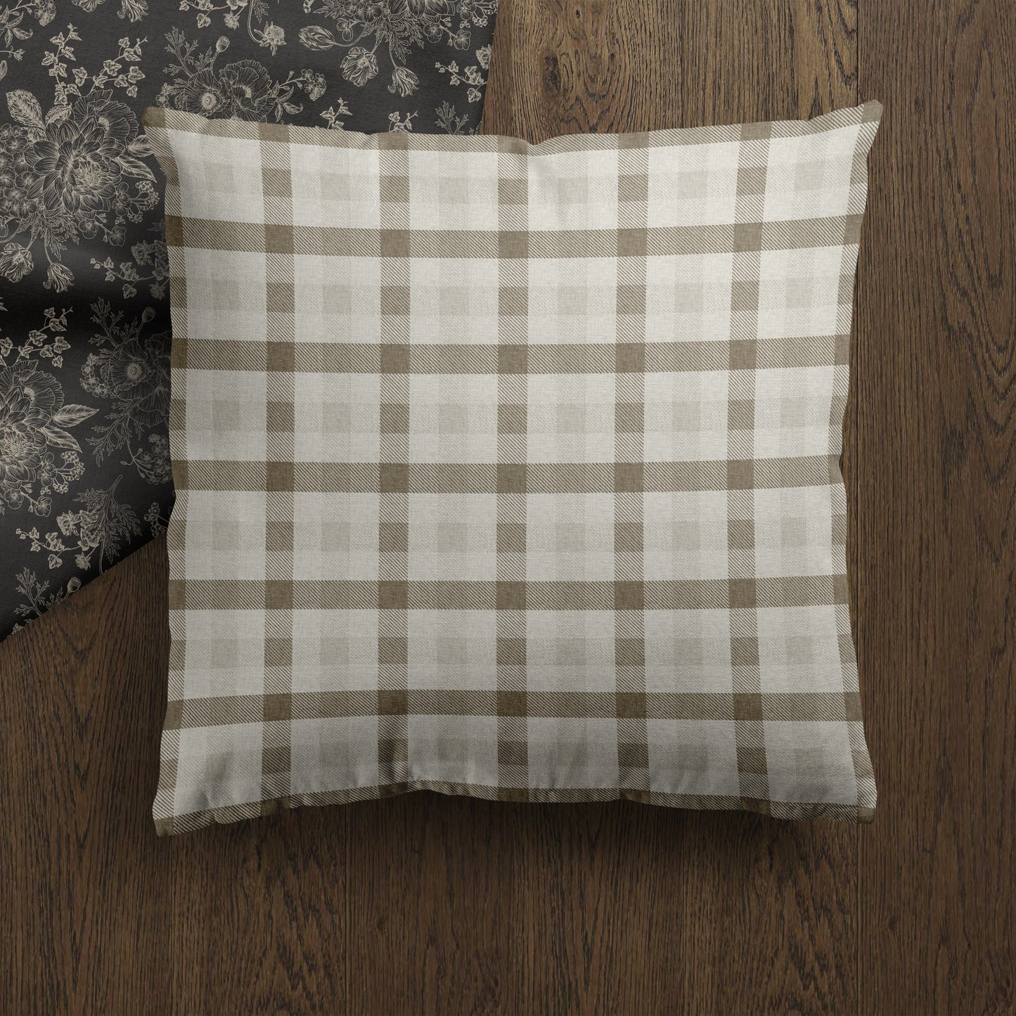 Quinton | Neutral Plaid Pillow Cover