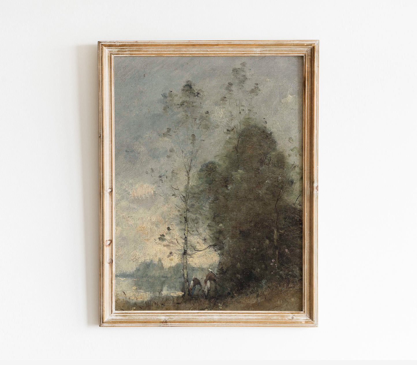 Vintage Moody Lake Landscape Art Print L0124