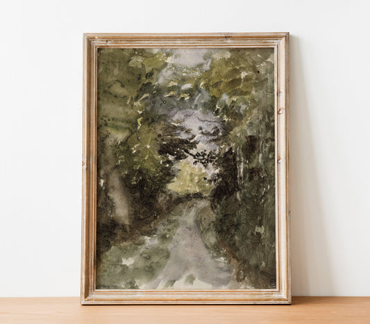 Vintage Forest Landscape Art Print L0120