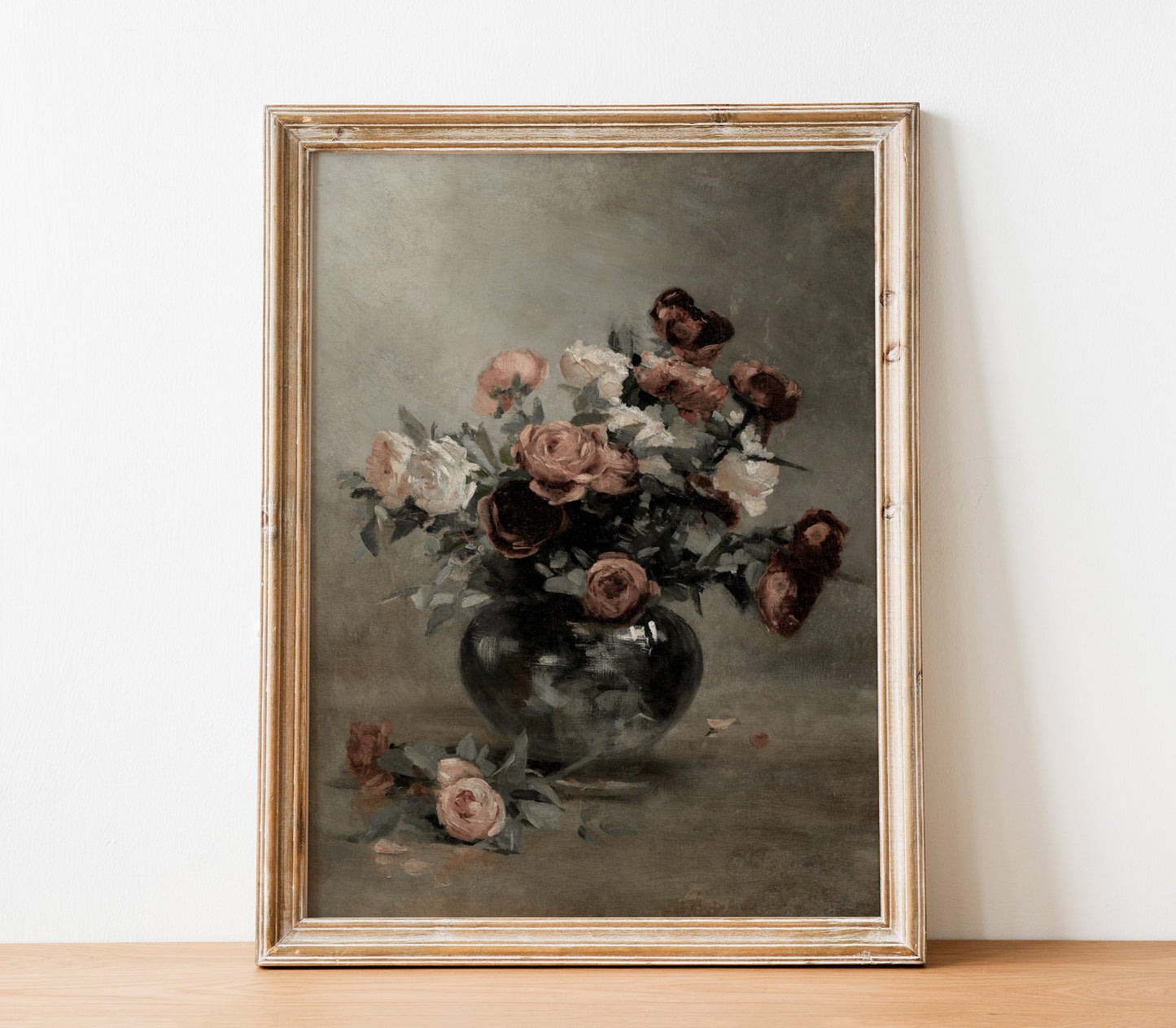 Vintage Moody Flower in Vase Art Print S0207