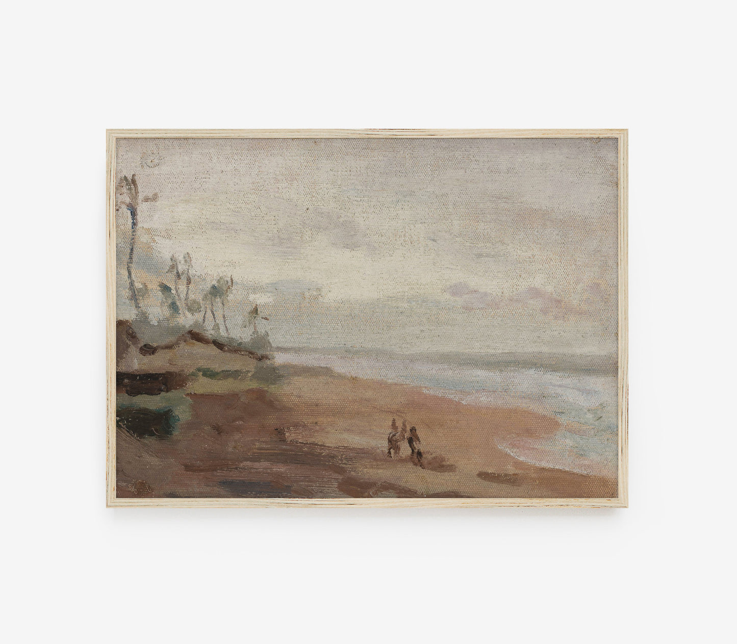 Antique Overcast Beach Landscape Art Print L0163