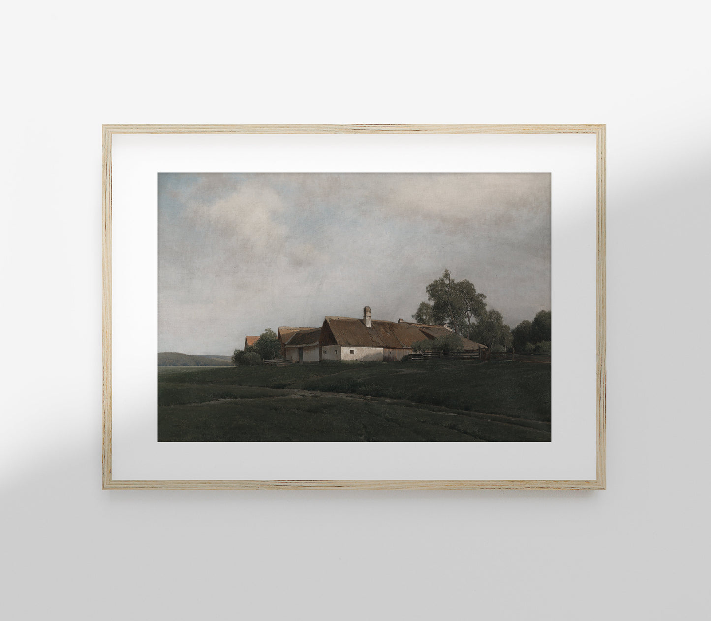 Vintage Hilltop Cottage Landscape Art Print L0165