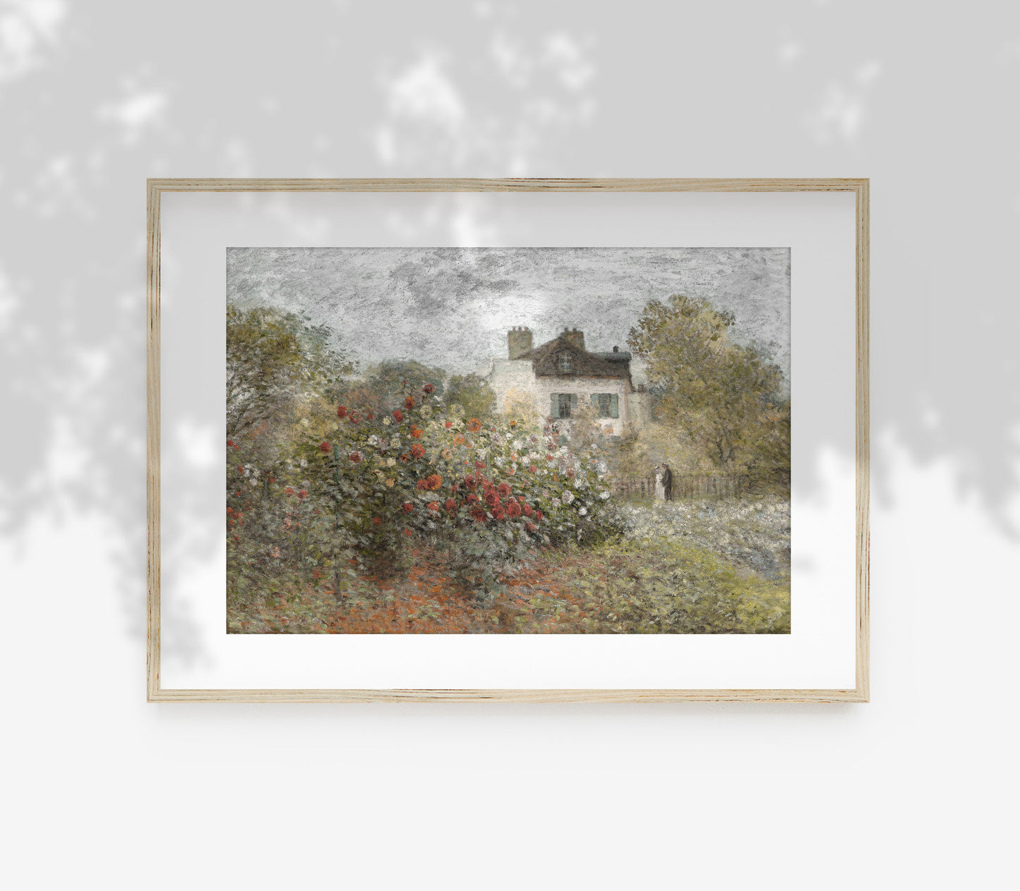 Cottage Floral Oil Painting | Muted Landscape Art Print L224