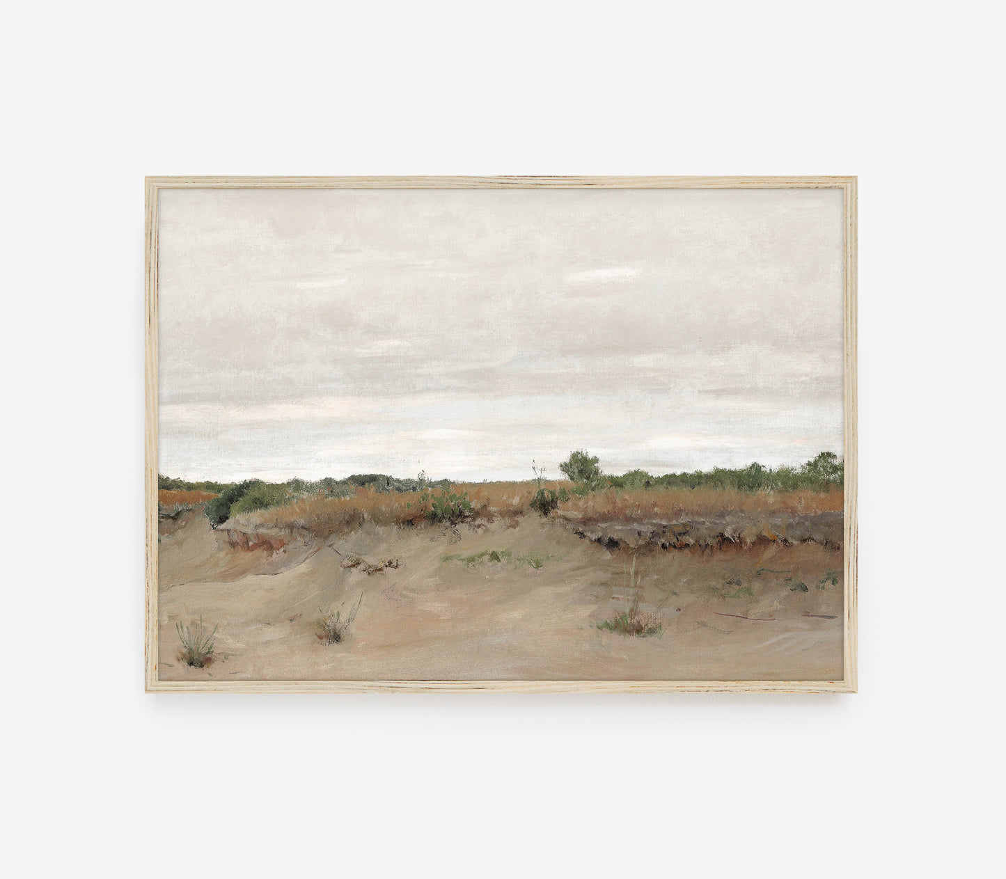 Vintage Neutral Desert Painting | Landscape Art Print L226