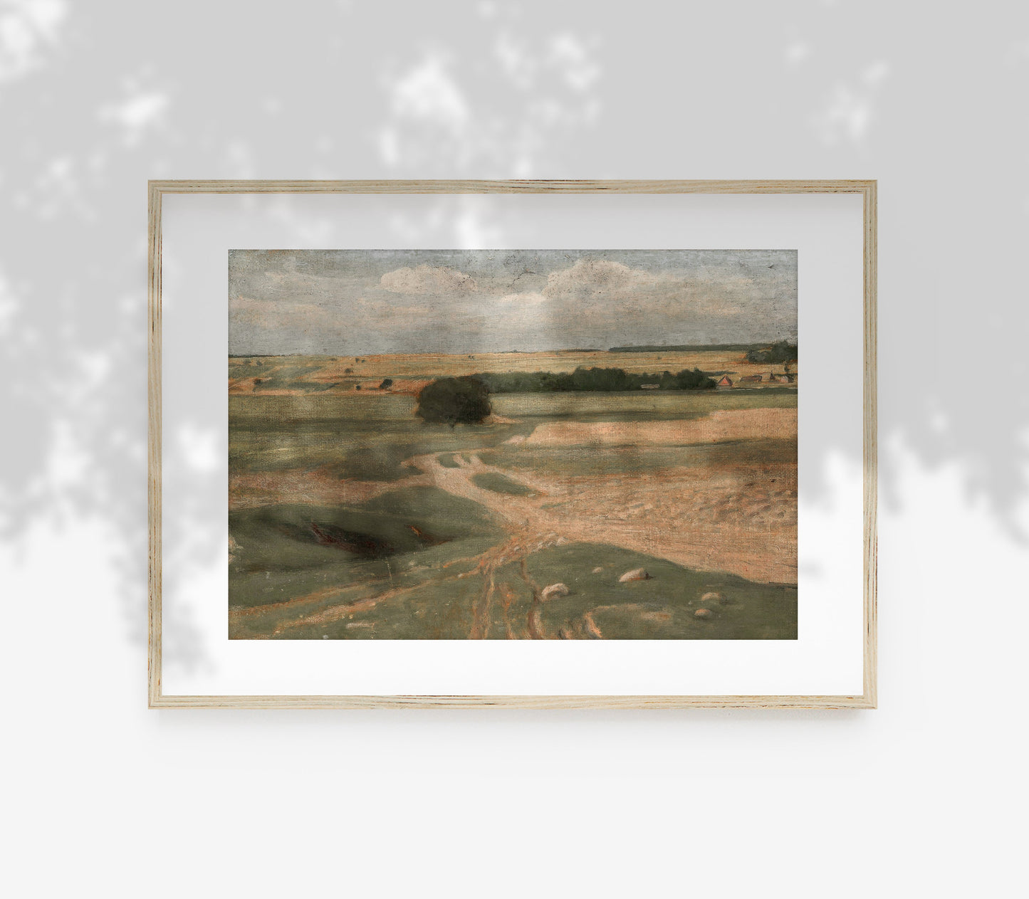 Farmland Landscape - Vintage Muted Neutral Field L244