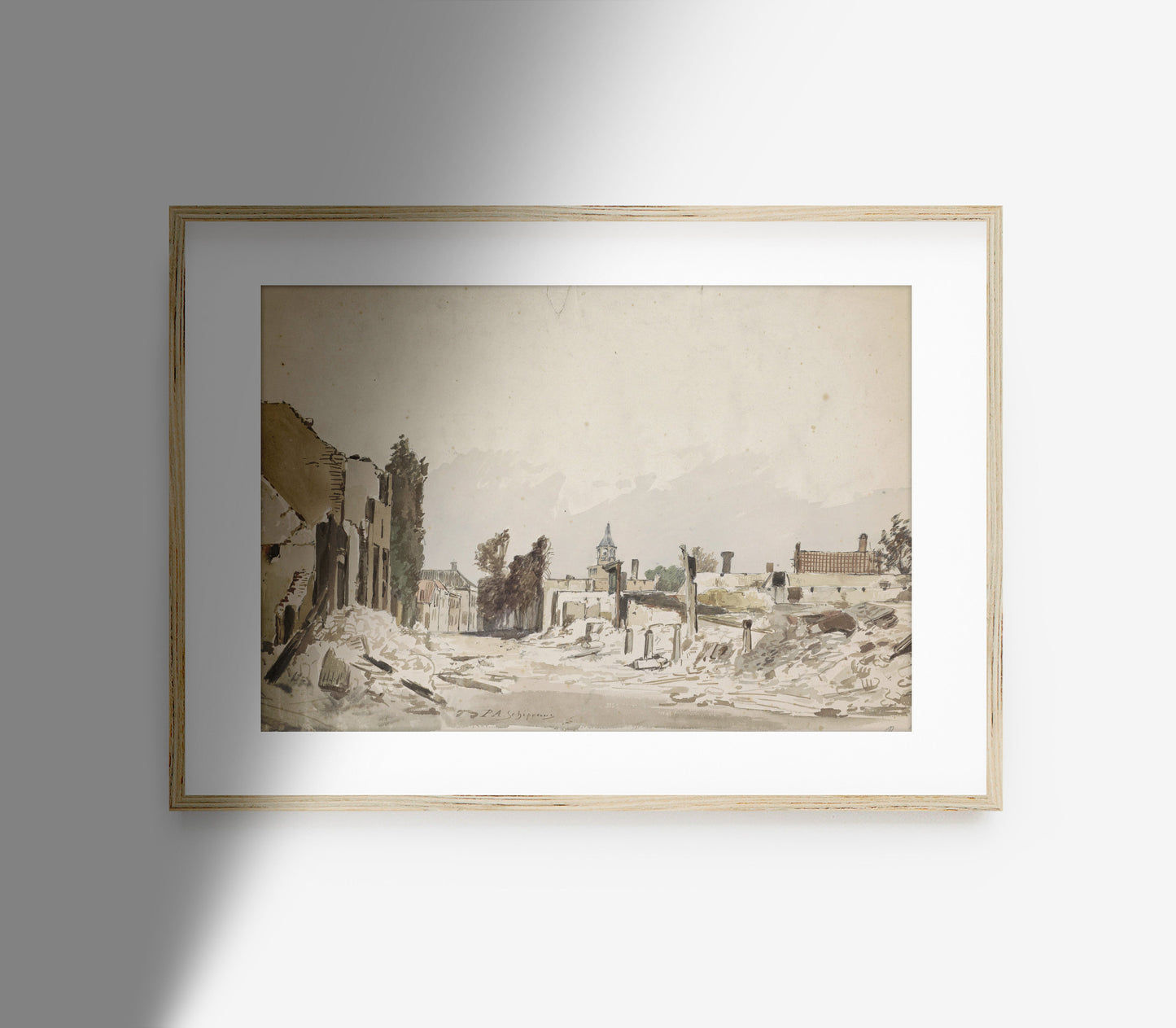 Vintage Neutral Landscape Art Print L0113