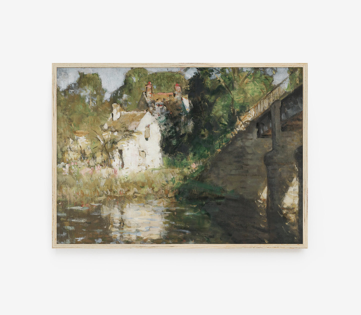 Vintage Cottage Landscape Art Print L0118