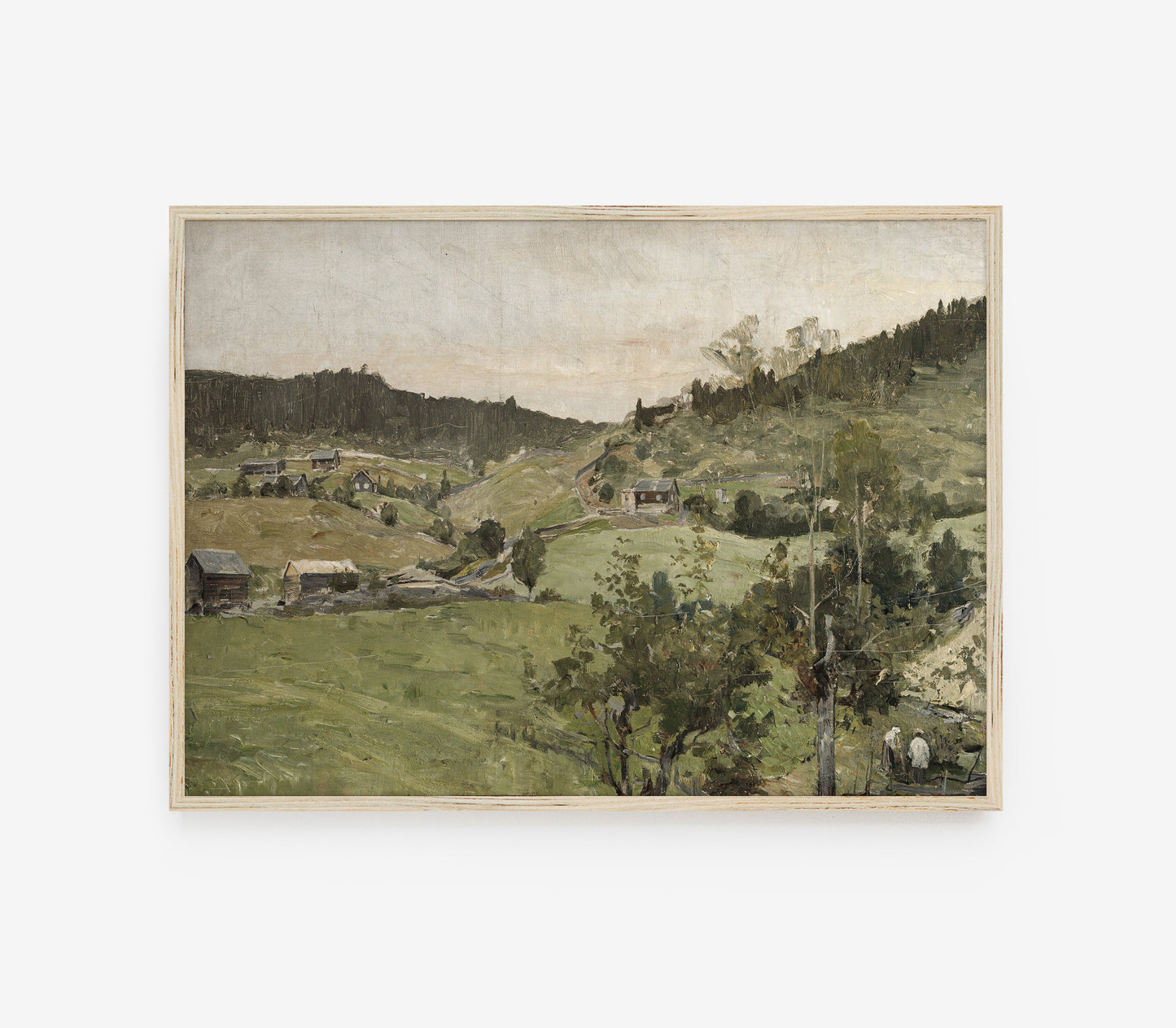 Vintage Village Landscape Art Print L0121
