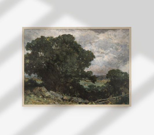 Vintage Moody Sunrise Landscape Art Print L0137