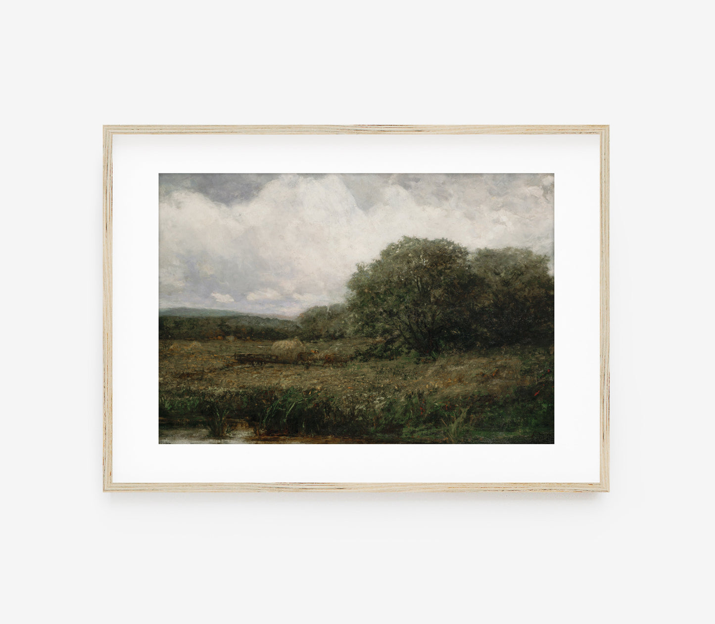 Vintage Moody Green Landscape Art Print L0131