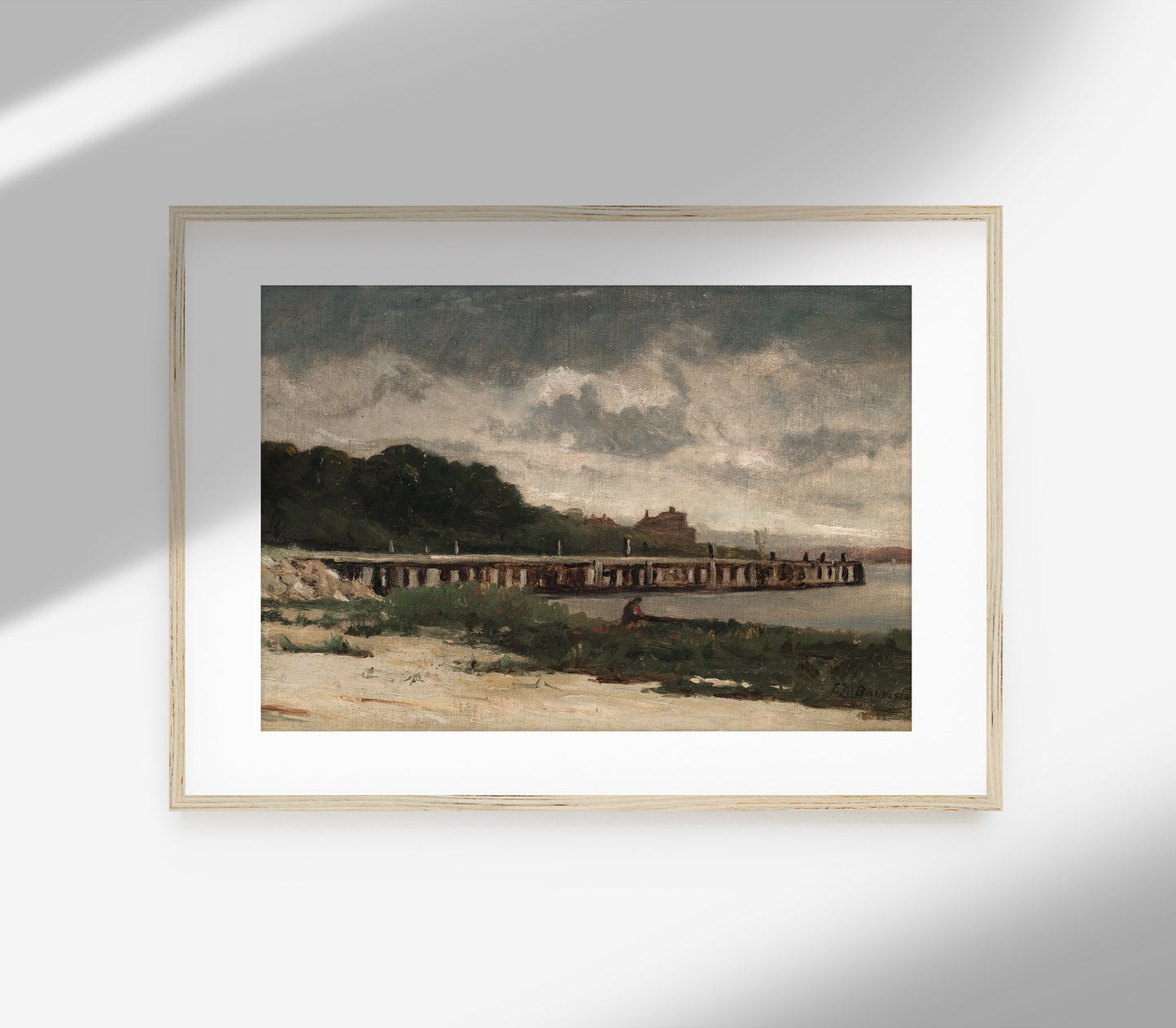 Vintage Moody Seaside Landscape Art Print L0130