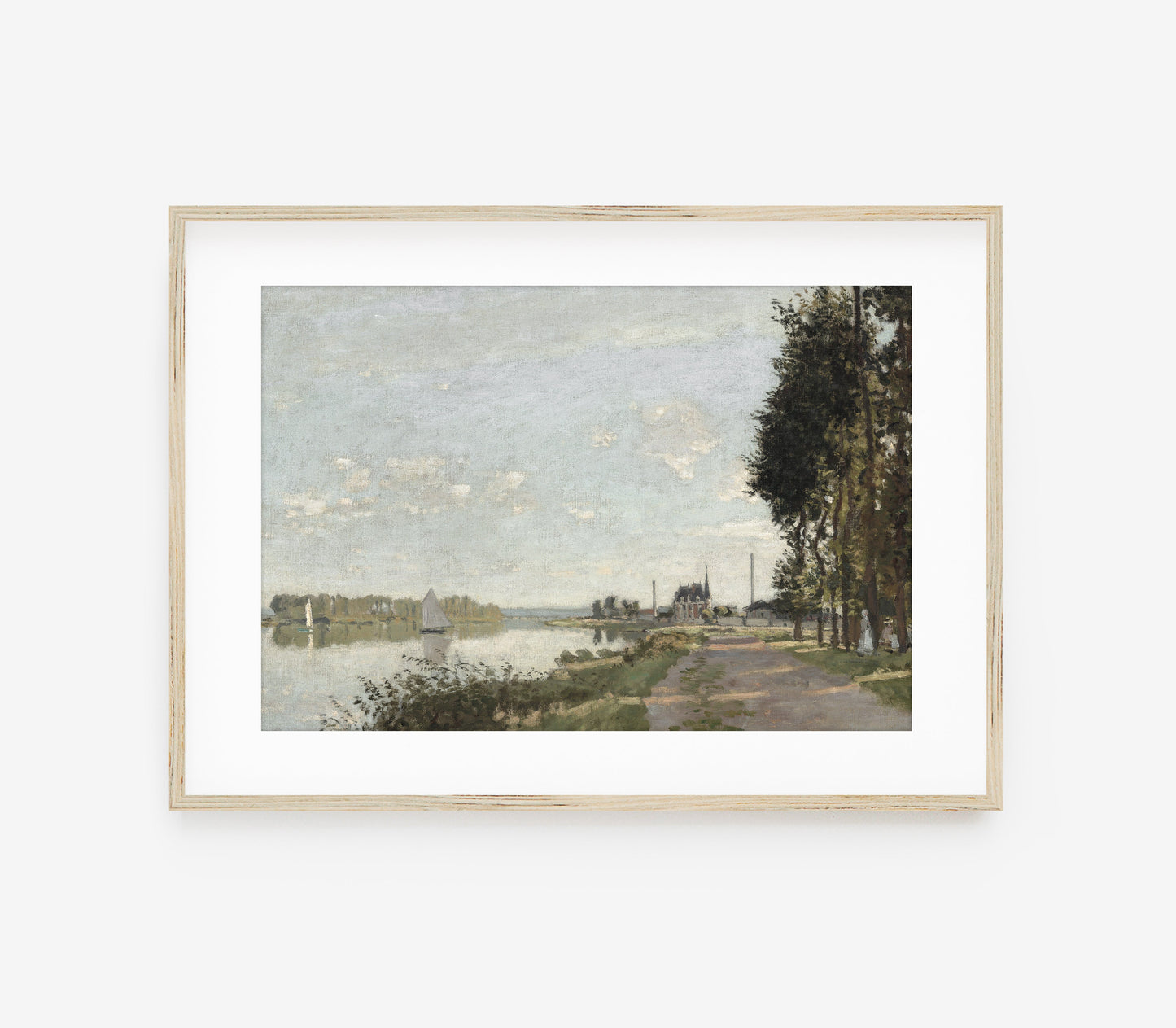 Vintage Coastal Riverside Landscape Art Print L0141