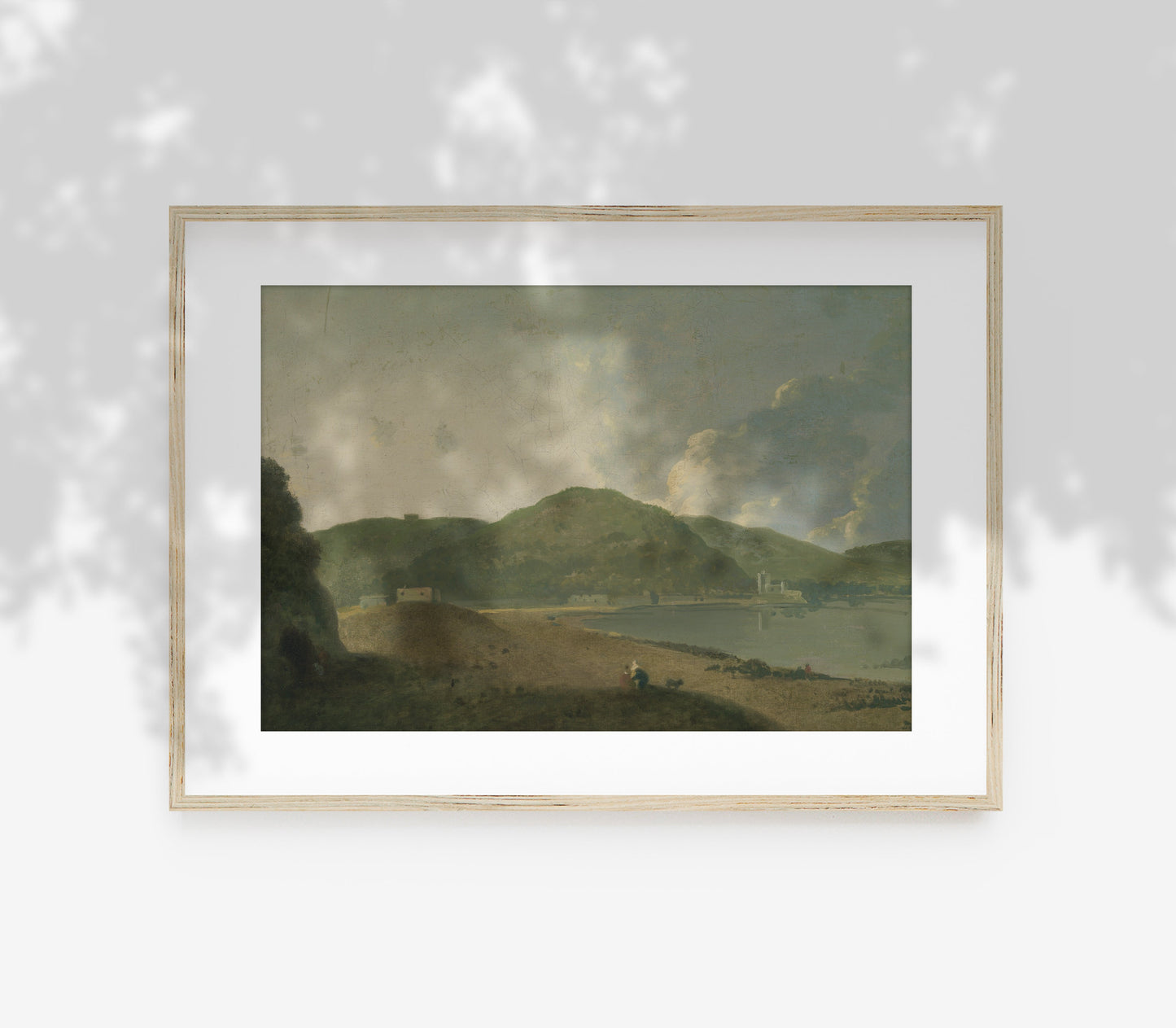 Vintage Muted Green Landscape Art Print L0147