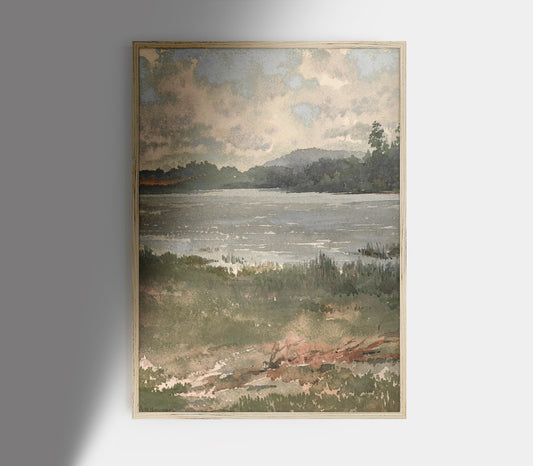 Vintage Watercolor Landscape Art Print L0199