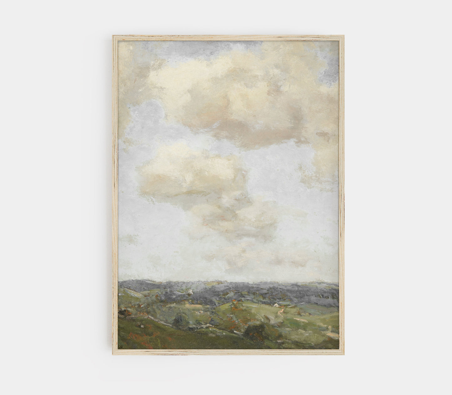 Vintage Landscape Sky and Land Painting L0204