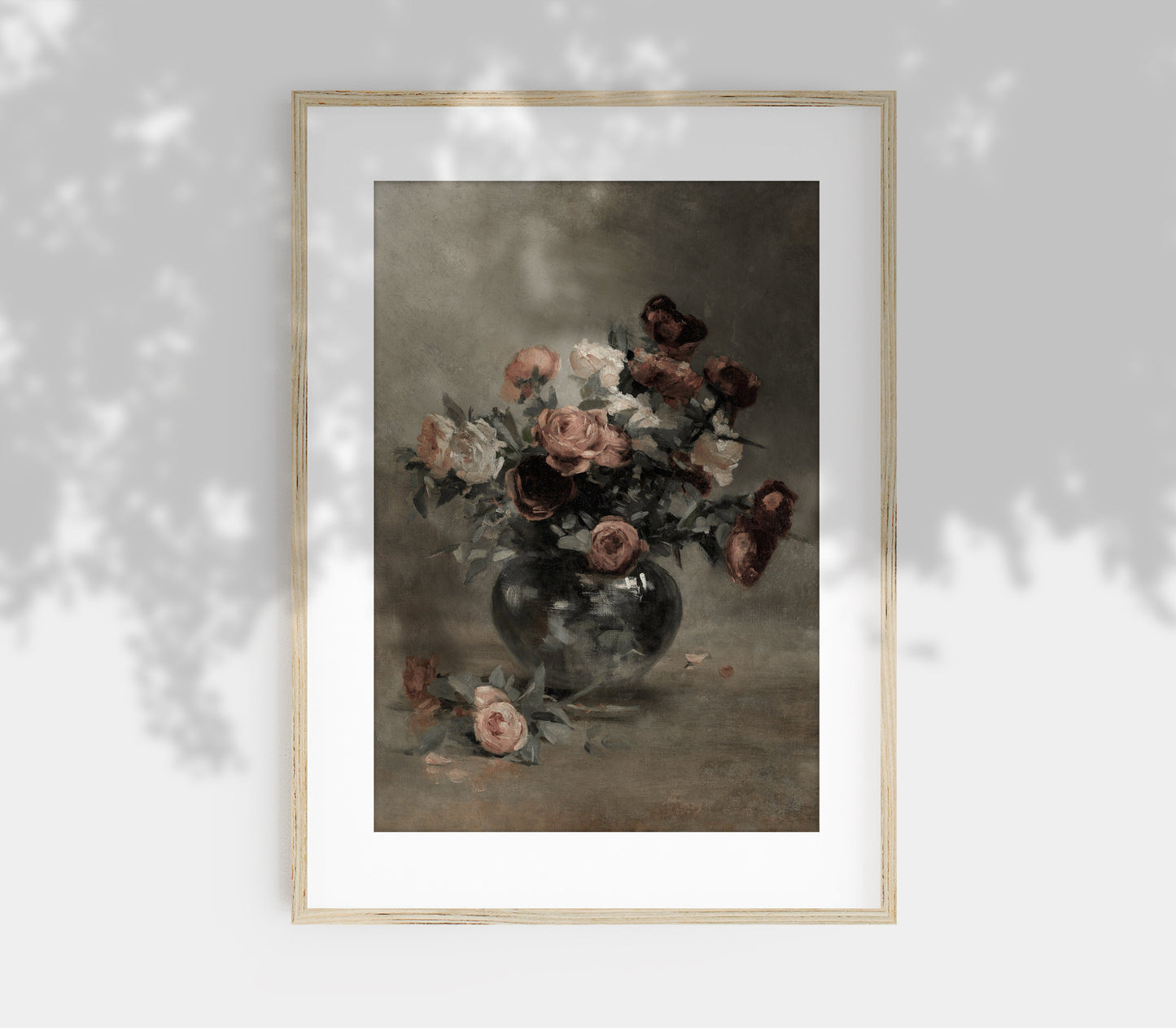 Vintage Moody Flower in Vase Art Print S0207