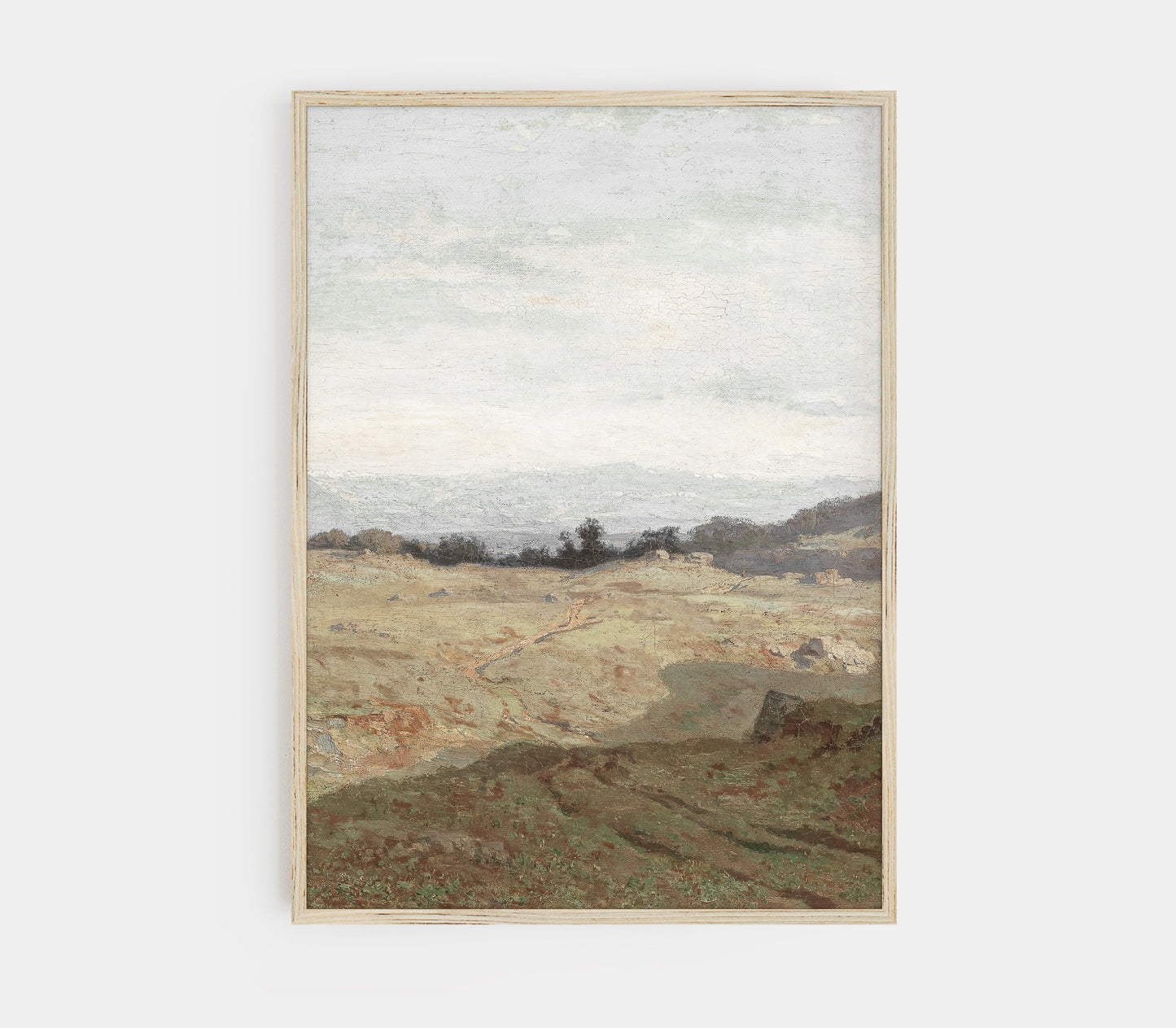 Vintage Landscape Overcast Painting L0223B