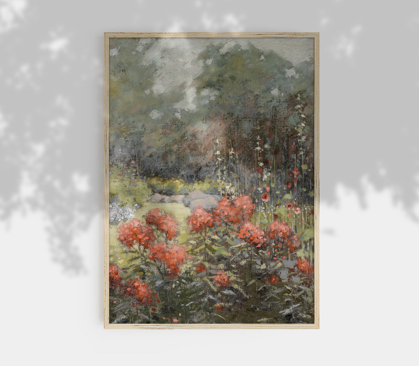 Autumn Floral Landscape - Vintage Fall Field Print L242