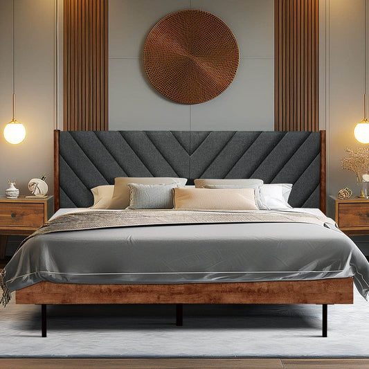 Astoria Upholstered Solid Wood Bed Frame