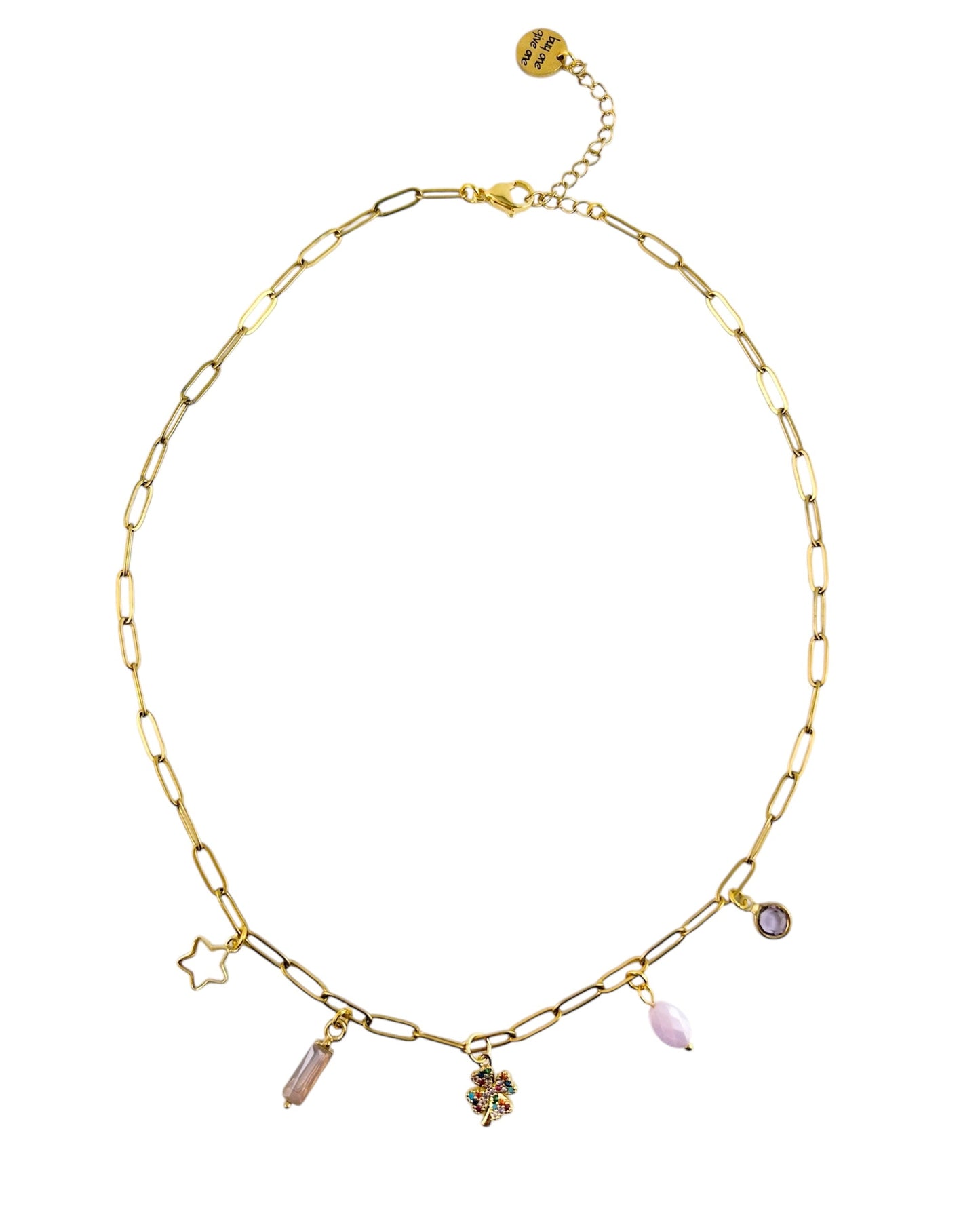 Four Leaf Clover Charm Necklace - Gold