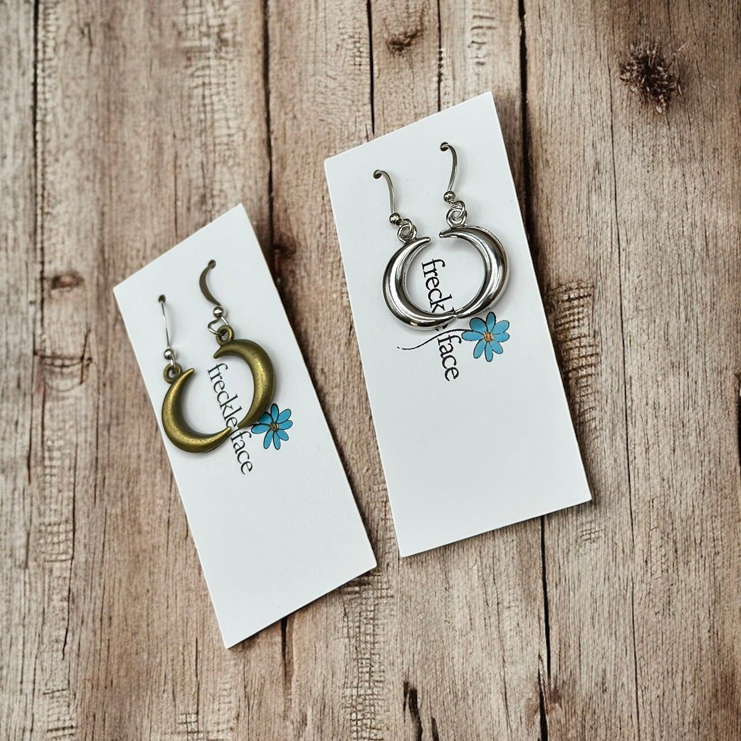 Bubble Moon Earrings - 3D Crescent Shape, Hypoallergenic, Nickel-free