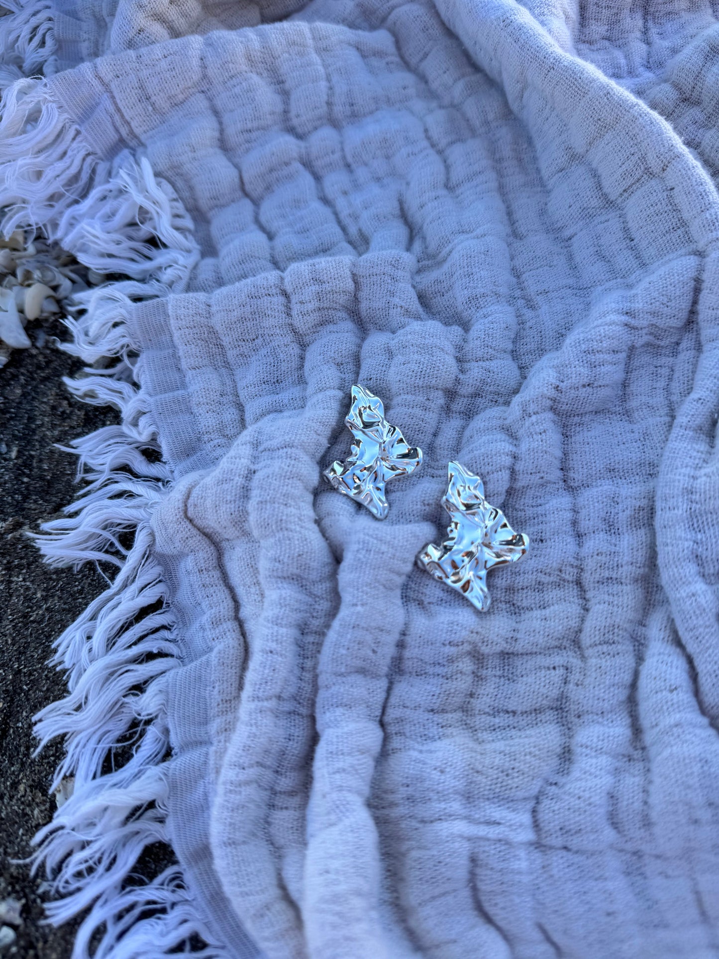 The River Studs In Gold And Silver