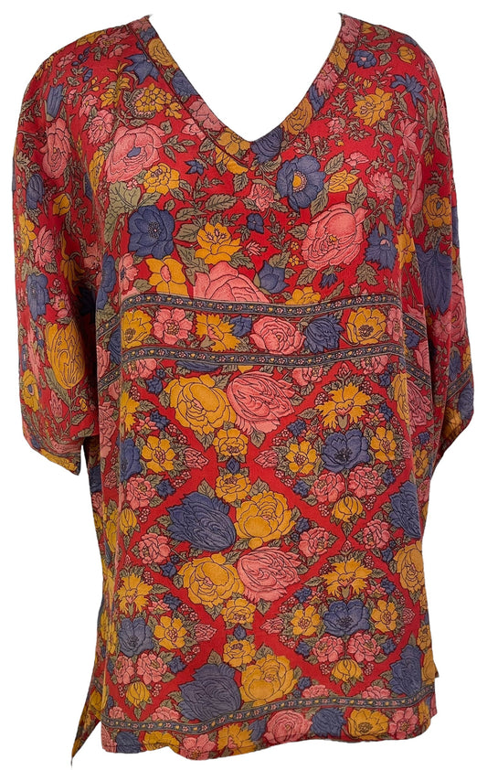 PRC7164 Avatar Pure Silk Long Tunic with Side Ties