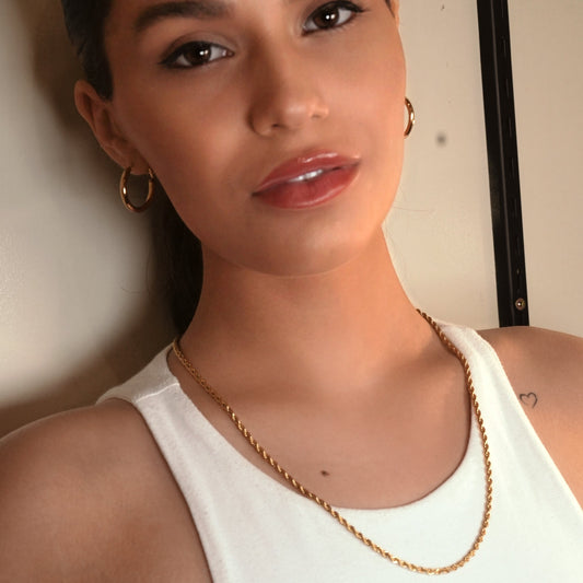 BALHAM: Rope Chain Textured Gold Necklace