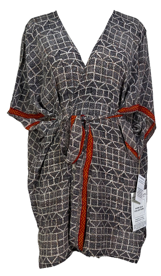 PRC6915 Avatar Pure Silk Kimono-Sleeved Jacket with Belt