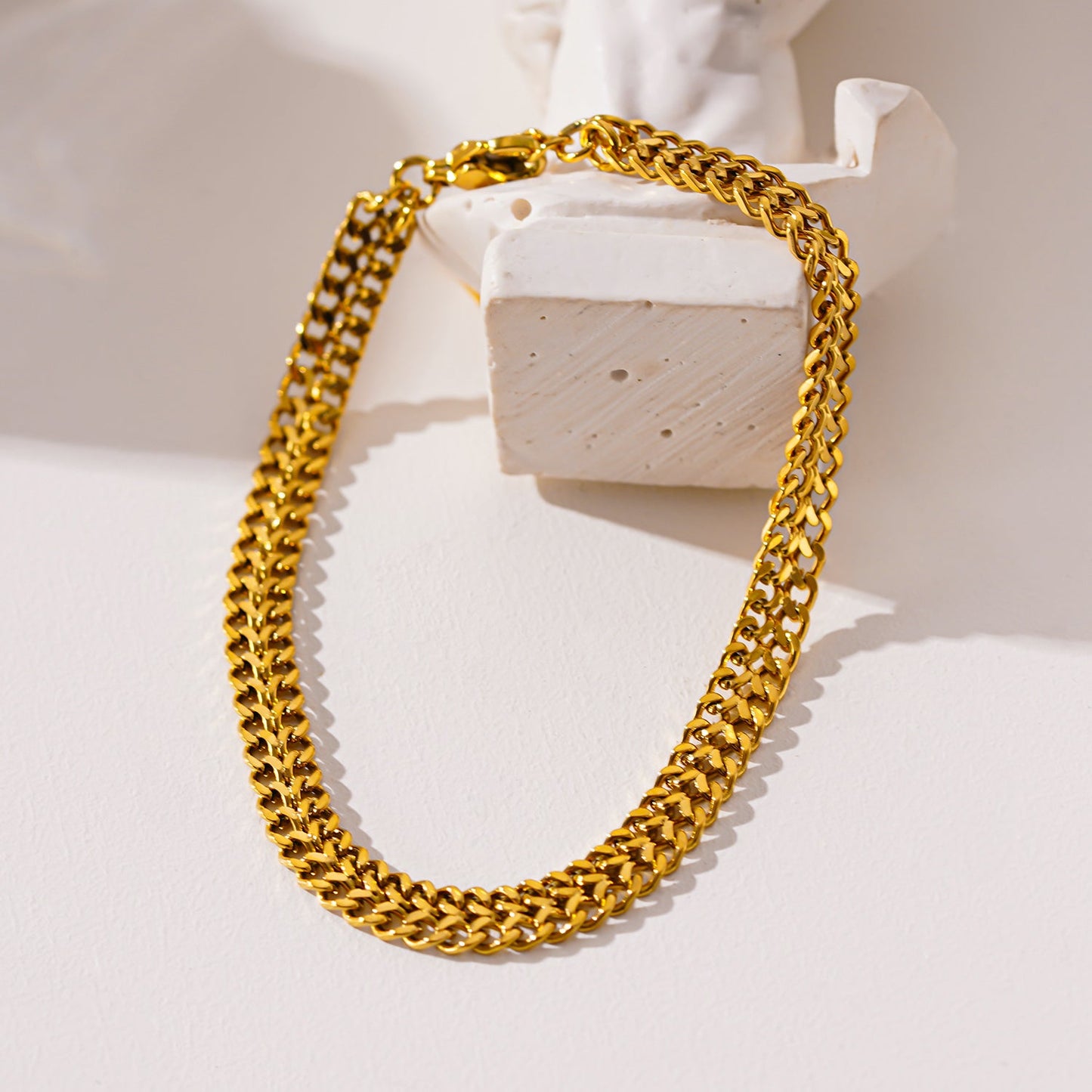 Style BELLAMY: Intricate Wide Width Singular Twin Chain Bracelet