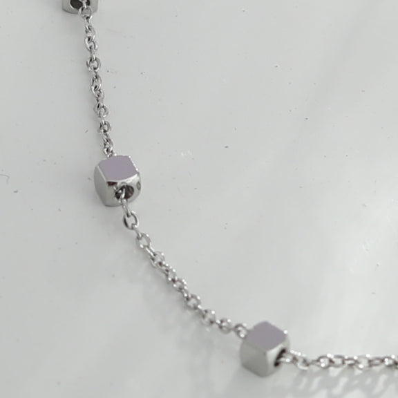 DARBY: Square Bead Silver Bracelet
