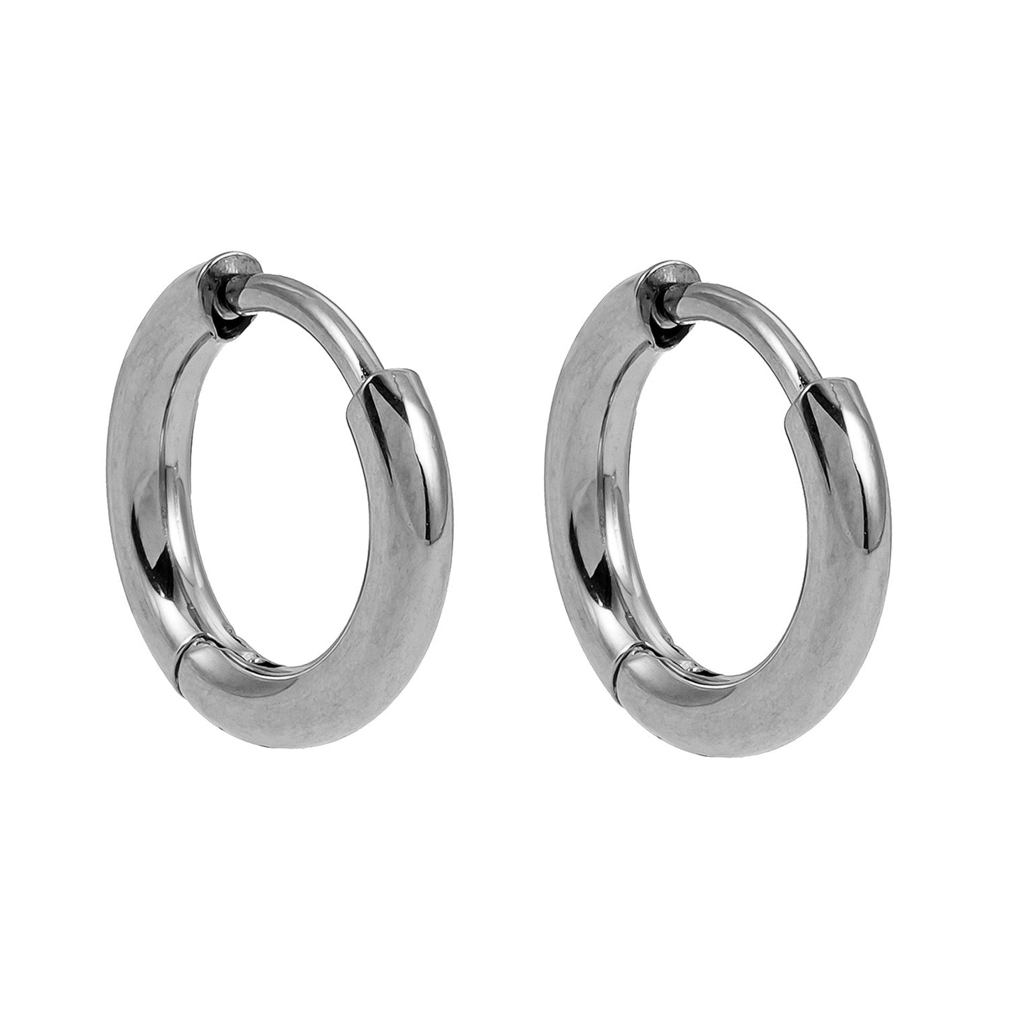 BIANCA Silver: Classic Essential Everyday Basic Round Silver Hoops. Available in 7 Sizes - 1cm to 6cm