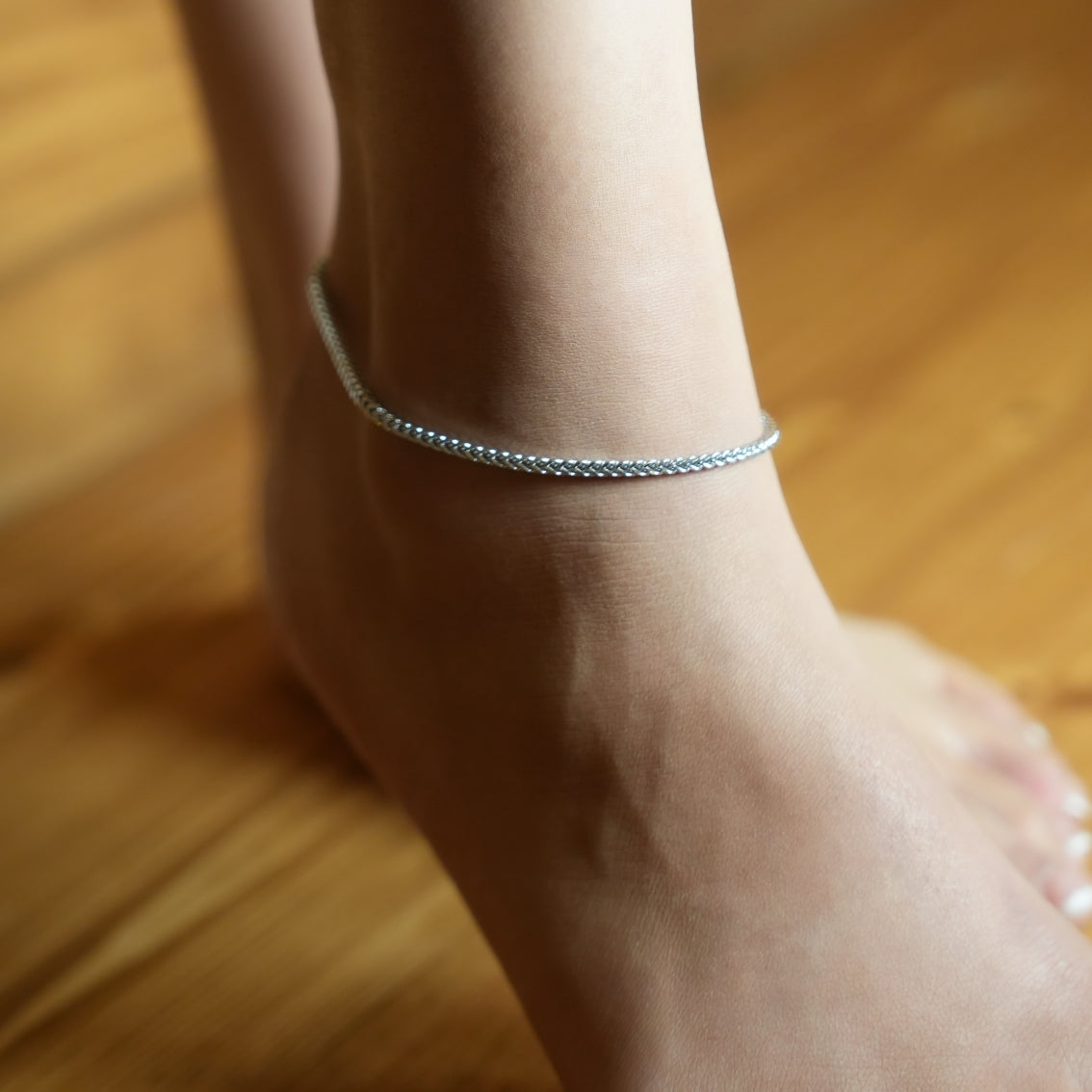 BILLIE LG: Cuban Link Chain Silver Anklet