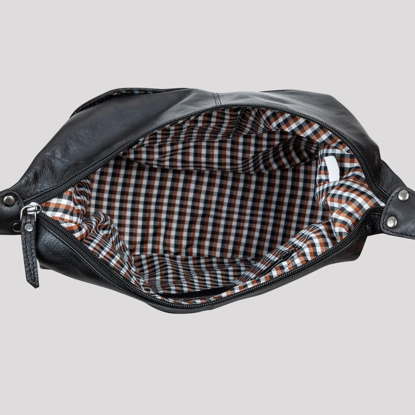 Greenwood Leather Shoulder Bag with 2 Zip Pockets