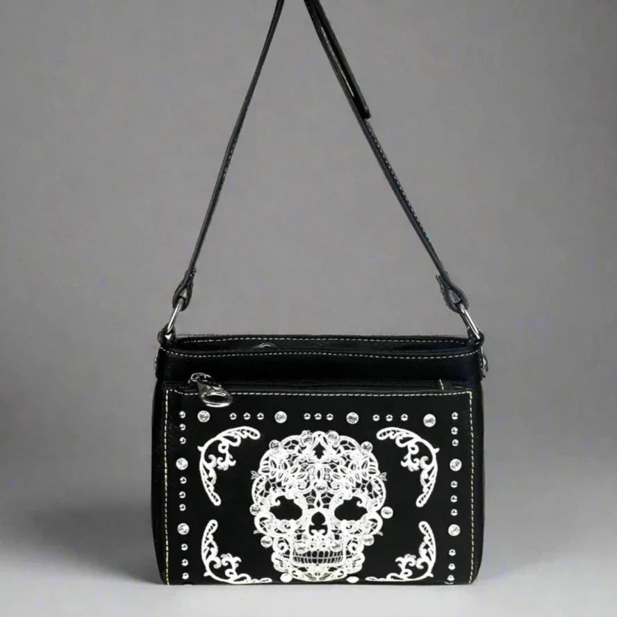 BOL Cross Body Sugar Skull Faux Leather Handbag
