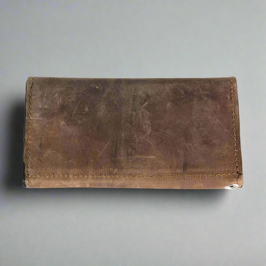 BOL Men's Chrome Plated Trucker Leather Trifold Wallet