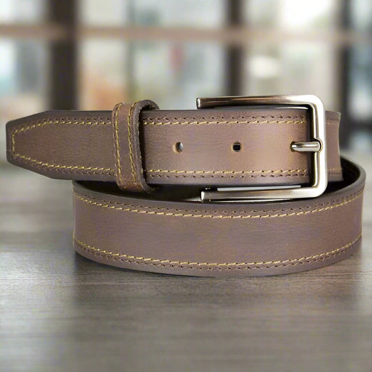 BOL Men's Contrast Stitch Leather Belt