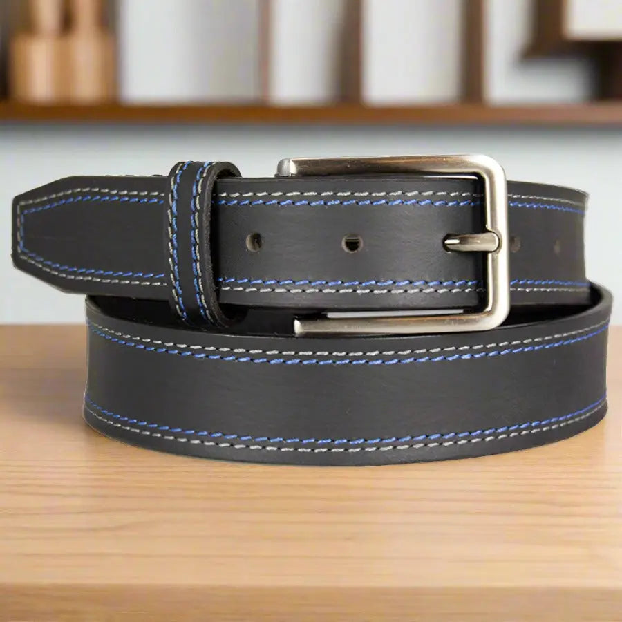 BOL Men's Contrast Stitch Leather Belt