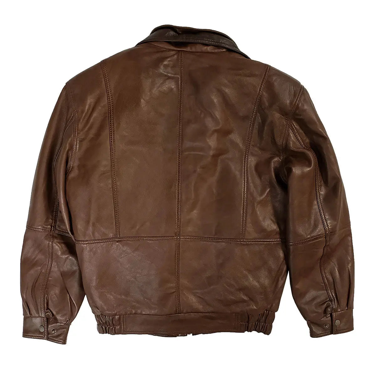 BOL Men's Double Collar Leather Bomber Jacket