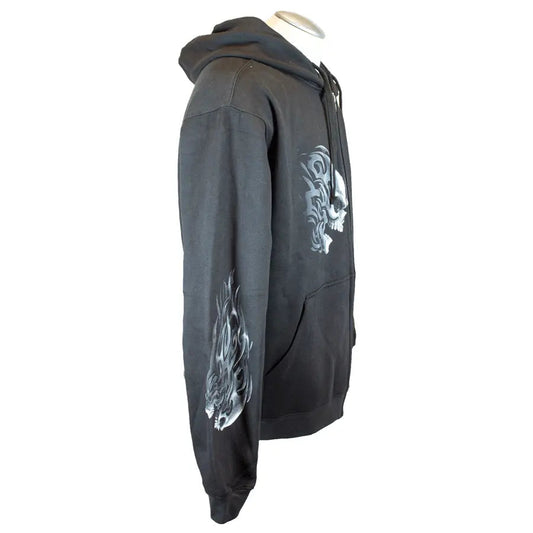 BOL Men's Head Butt Skulls Zipper Hoodie
