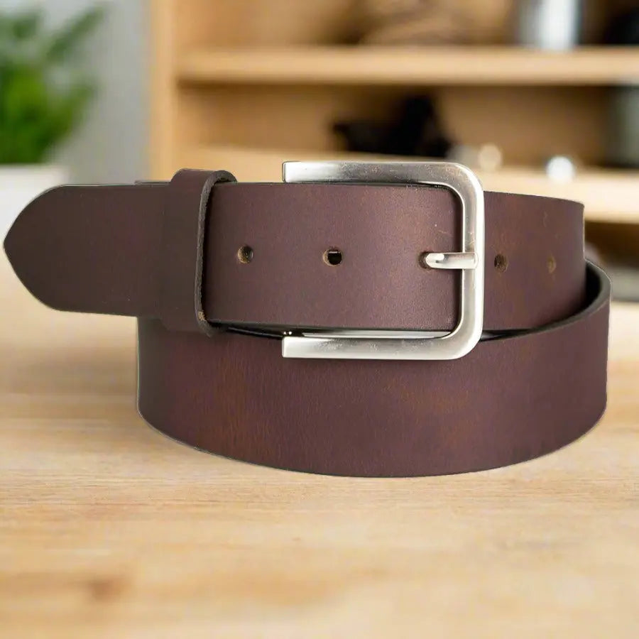 BOL Men's Removable Buckle Solid Leather Belt
