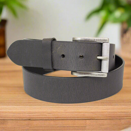 BOL Men's Solid Leather Roller Removable Buckle Belt