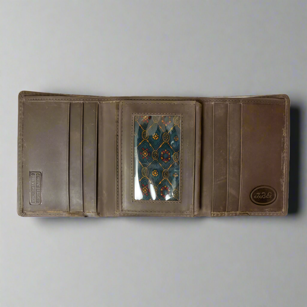 BOL Men's Trifold Leather Flip-up Wallet