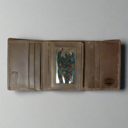 BOL Men's Trifold Leather Flip-up Wallet