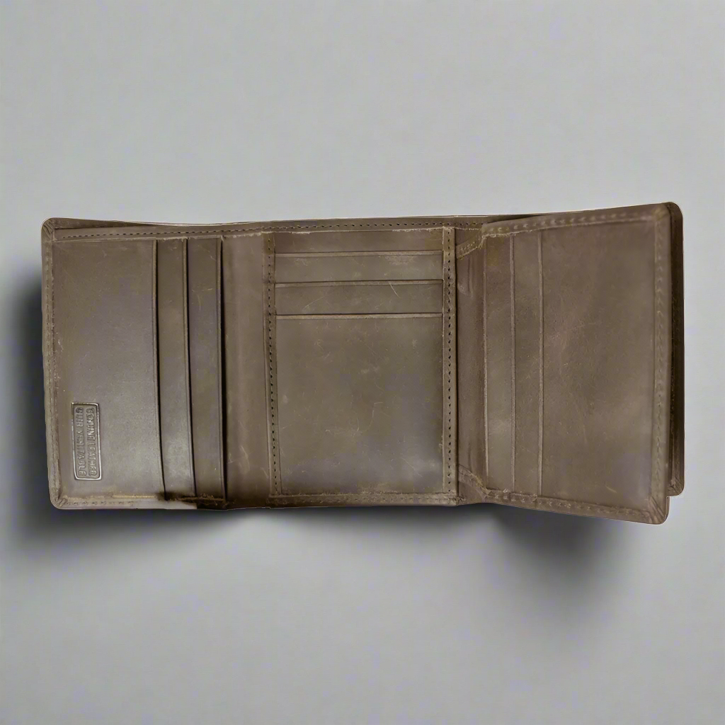 BOL Men's Trifold Leather Flip-up Wallet