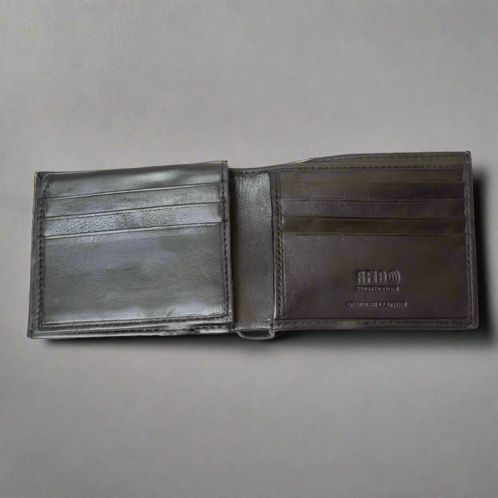 BOL Men's Trifold RFID Leather Wallet With Flip Up