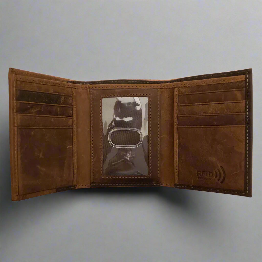 BOL Men's Two-Tone Trifold Leather RFID Wallet