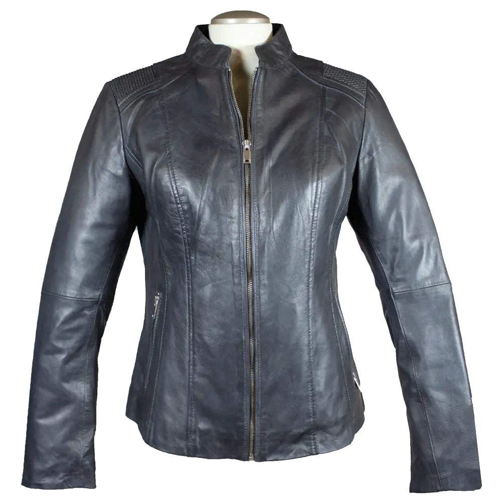 BOL Women's Basket Weave Accent Leather Jacket