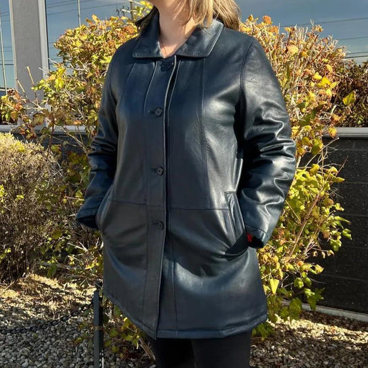 BOL Women's Button Up Leather Jacket