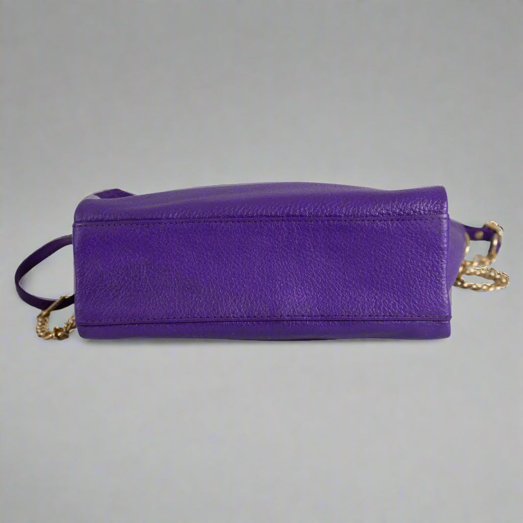 BOL Women's Cross Body Leather Bag with Chain and Leather Strap